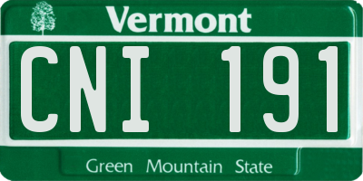 VT license plate CNI191