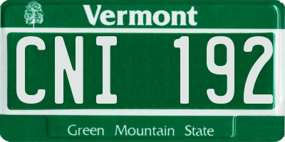 VT license plate CNI192