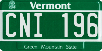 VT license plate CNI196