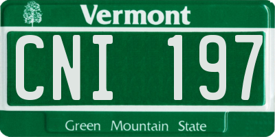 VT license plate CNI197