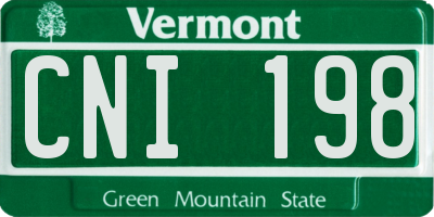 VT license plate CNI198
