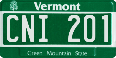 VT license plate CNI201