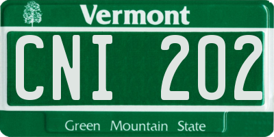 VT license plate CNI202