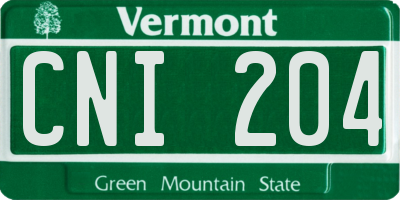 VT license plate CNI204
