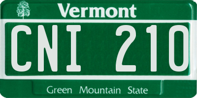 VT license plate CNI210