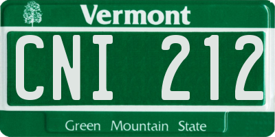 VT license plate CNI212