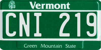 VT license plate CNI219