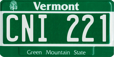 VT license plate CNI221