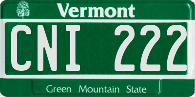 VT license plate CNI222
