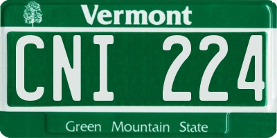 VT license plate CNI224