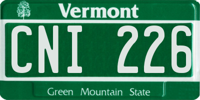 VT license plate CNI226