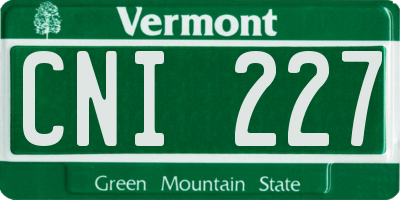 VT license plate CNI227