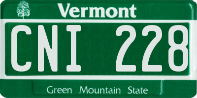 VT license plate CNI228