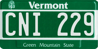 VT license plate CNI229