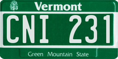 VT license plate CNI231