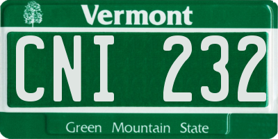 VT license plate CNI232