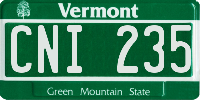 VT license plate CNI235