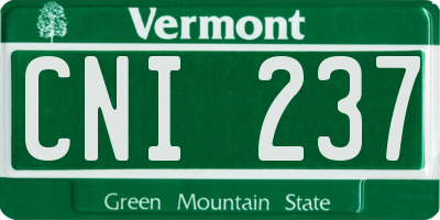 VT license plate CNI237