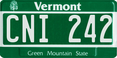 VT license plate CNI242