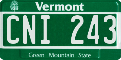 VT license plate CNI243