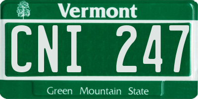 VT license plate CNI247