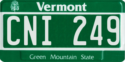 VT license plate CNI249