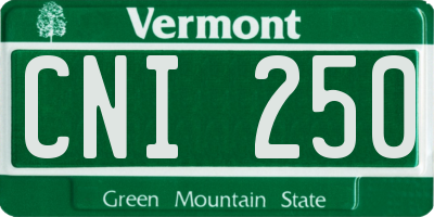 VT license plate CNI250
