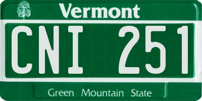VT license plate CNI251