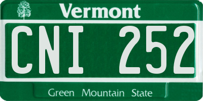 VT license plate CNI252