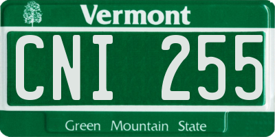 VT license plate CNI255