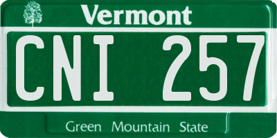 VT license plate CNI257