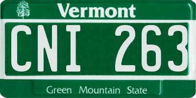 VT license plate CNI263