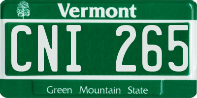 VT license plate CNI265