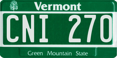 VT license plate CNI270