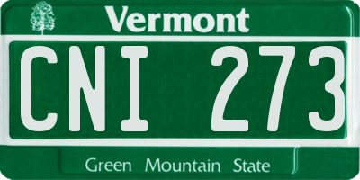 VT license plate CNI273