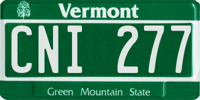 VT license plate CNI277