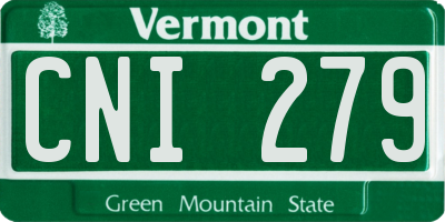 VT license plate CNI279