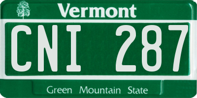 VT license plate CNI287