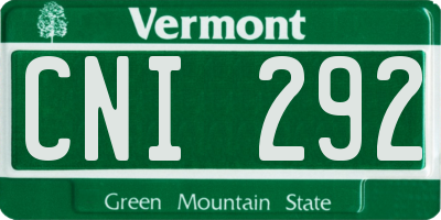 VT license plate CNI292