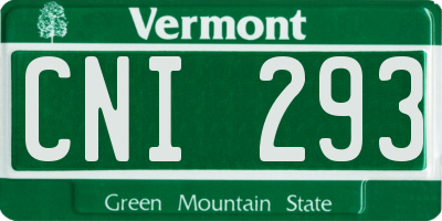 VT license plate CNI293
