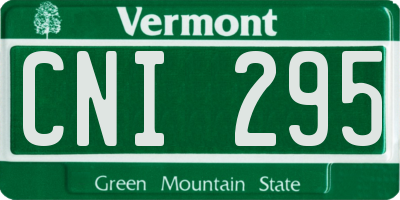VT license plate CNI295