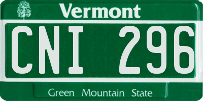 VT license plate CNI296