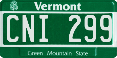 VT license plate CNI299