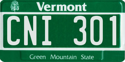VT license plate CNI301