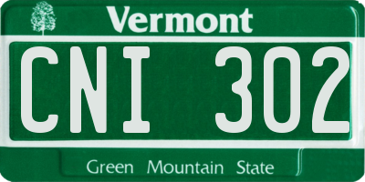 VT license plate CNI302