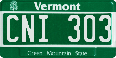 VT license plate CNI303