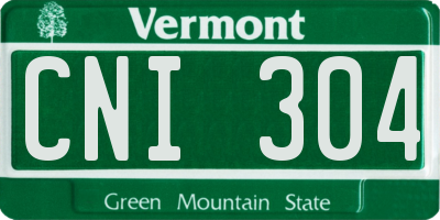 VT license plate CNI304