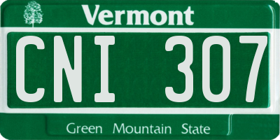 VT license plate CNI307