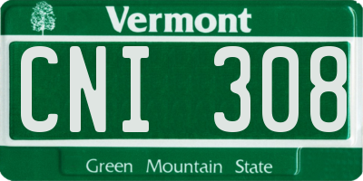 VT license plate CNI308