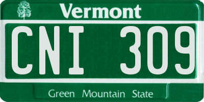 VT license plate CNI309
